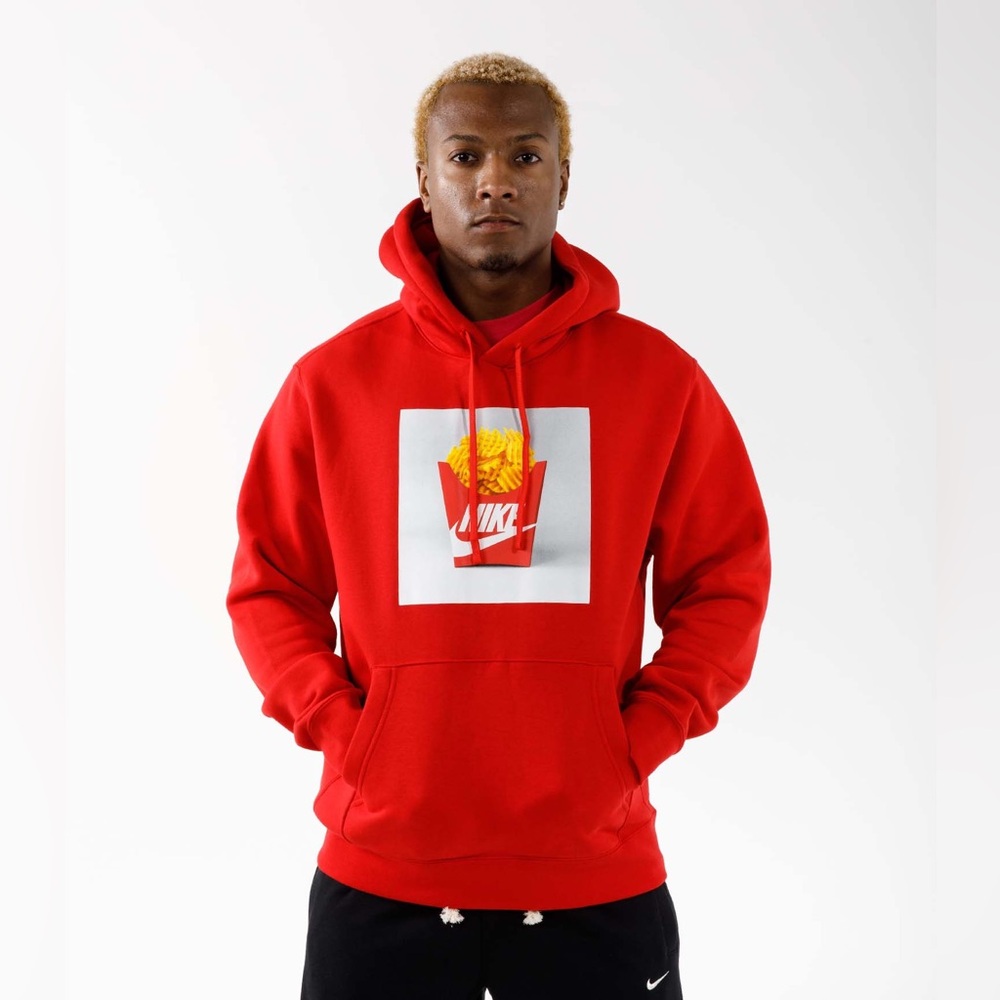 Nike Red Hoodie with Waffle Fries Graphic XL